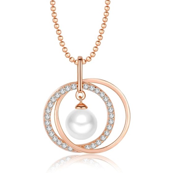 Pearl Necklace & Real Freshwater Cultured White Pearl Necklaces for Women Sterling Silver Pendants 5mm Pearl, 18 inch Chain for Wife Mom Birthday Gifts Pearl Necklace Jewelry for Women