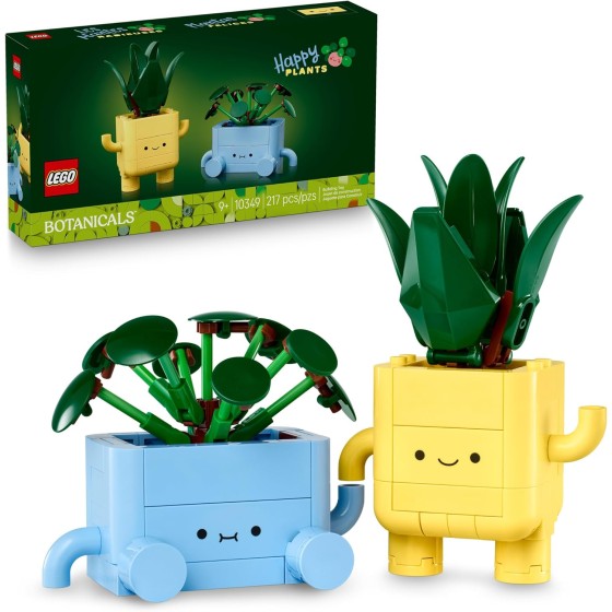 LEGO Botanicals Happy Plants Building Toys - Bedroom or Dorm Room Decor for Girls, Boys, & Adults, Desk or Shelf Display
