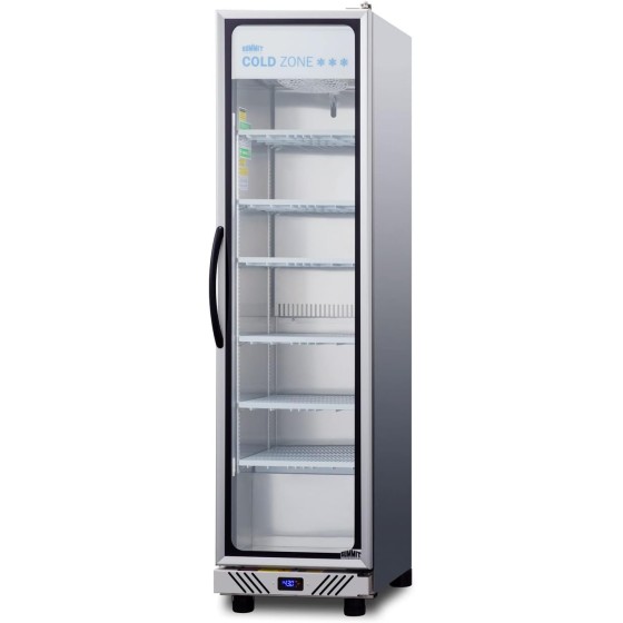Summit Appliance SCR1104RH Commercial Beverage Merchandiser Designed for the Display and Refrigeration of Beverages and Sealed Food, Stainless Steel Interior, Self-closing Door, and Digital Thermostat