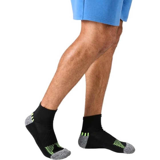 Hanes Men's Moves Performance, Moisture-Wicking Ankle & Low-Cut Socks, Breathable Mesh Panels, 6-Pack